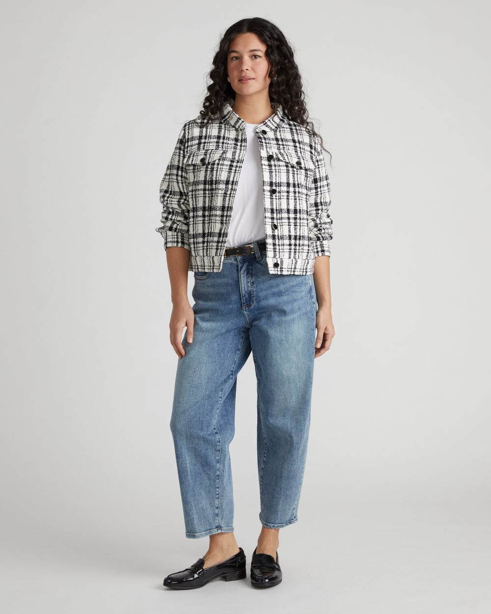 Tweed Lady Jacket - White/Black Plaid