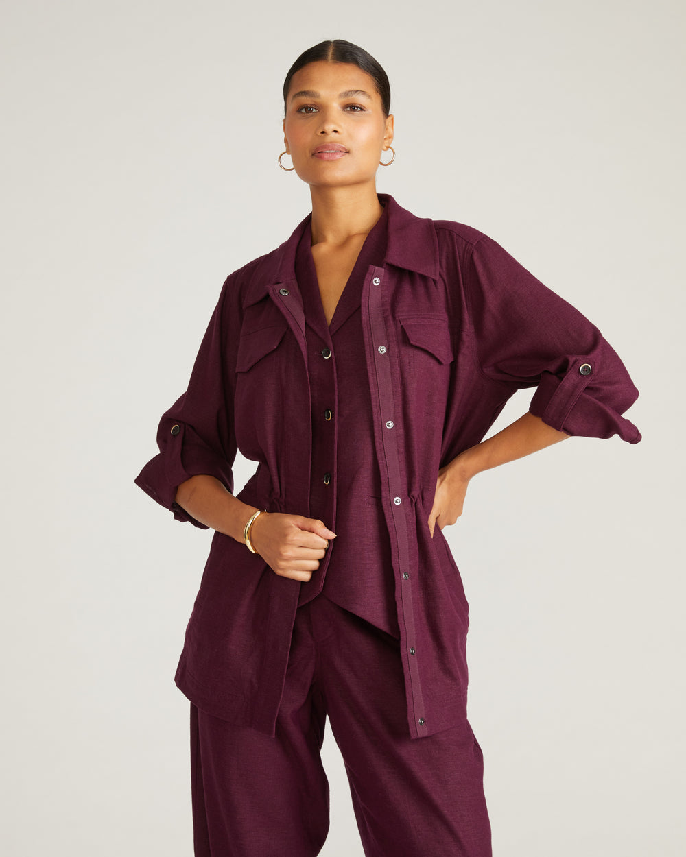 Vineyard Linen Jacket - Acai