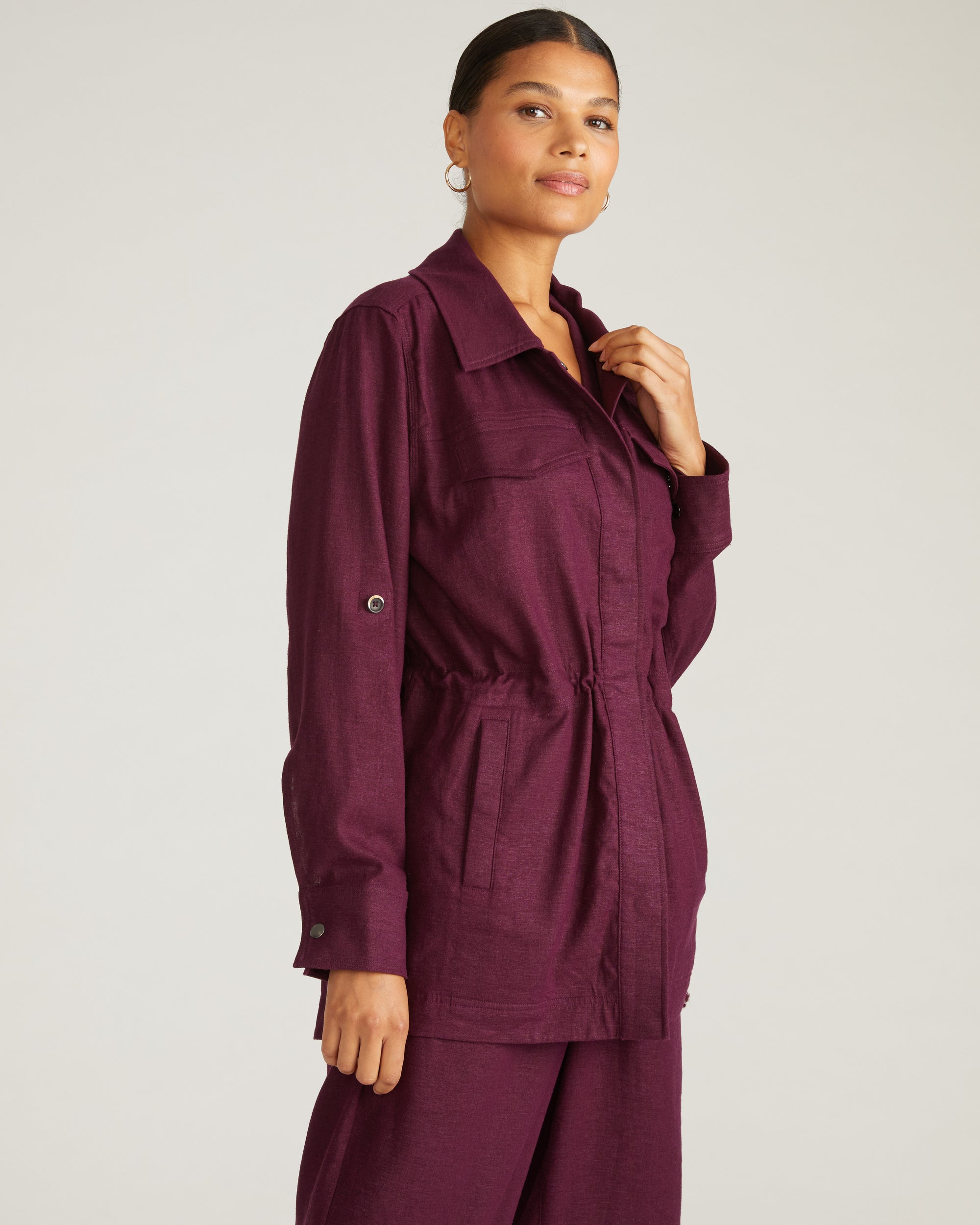 Vineyard Linen Jacket - Acai