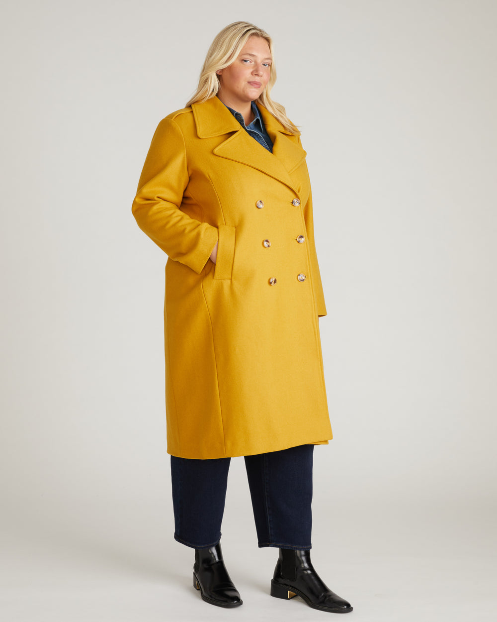 Callaghan Wool Coat - Mustard