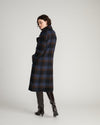 Callaghan Wool Blend Coat - Indigo Plaid