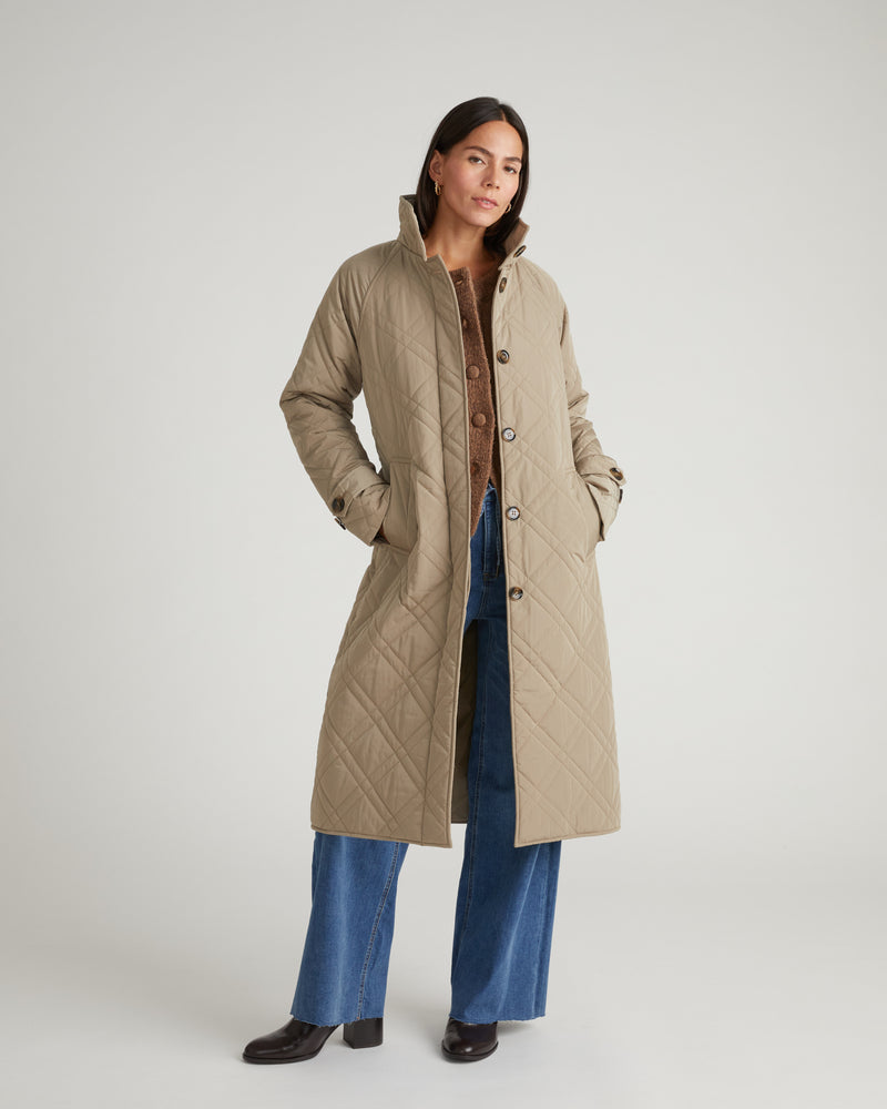 Nehra Quilted Coat - Mushroom Stone | Plus Size & Straight Size Women's Fashion | Universal Standard