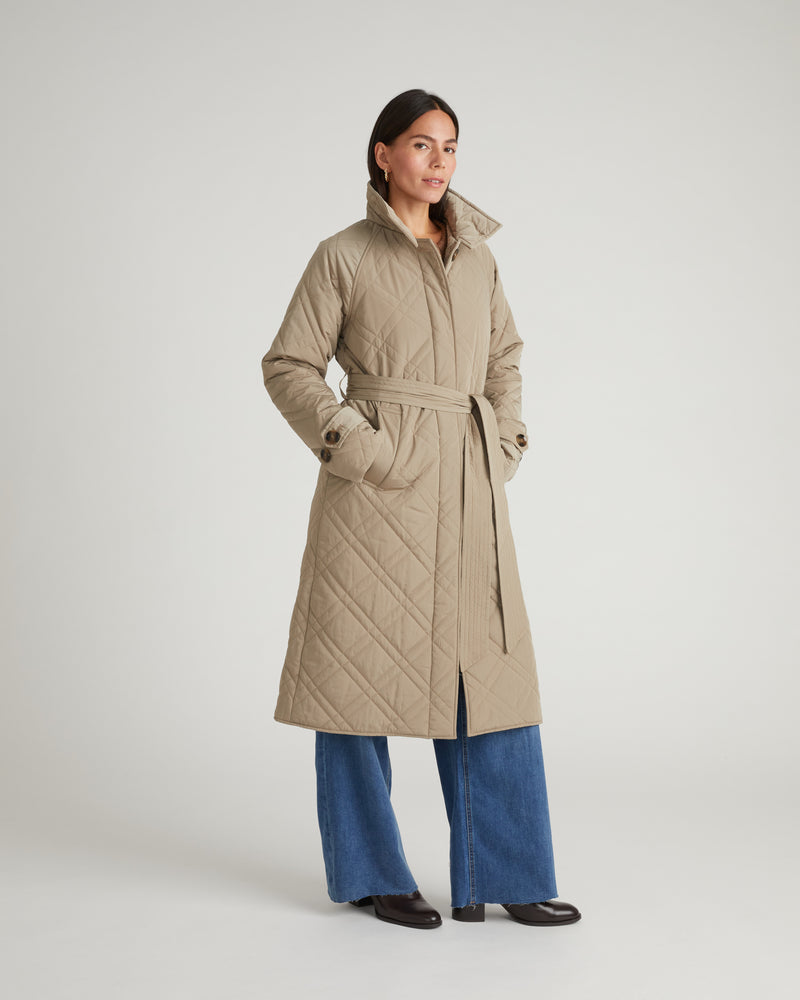Nehra Quilted Coat - Mushroom Stone | Plus Size & Straight Size Women's Fashion | Universal Standard