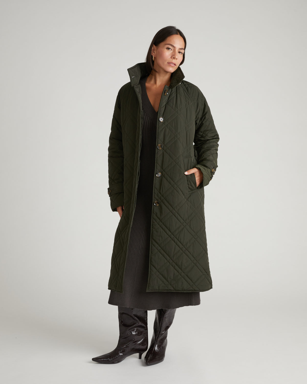 Nehra Quilted Coat - Winter Willow | Plus Size & Straight Size Women's Fashion | Universal Standard