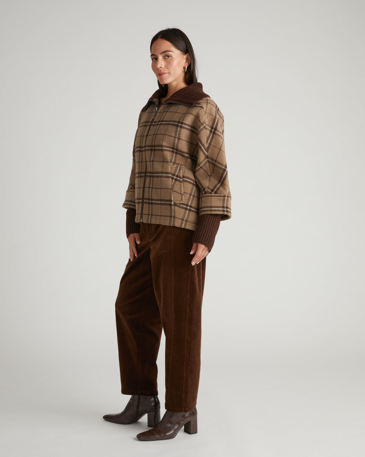 Utopia Wool Blend Coat - Brown Torino Plaid | Plus Size & Straight Size Women's Fashion | Universal Standard