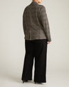 Woman wearing 4 Pocket Ponte Blazer - British Plaid from Universal Standard