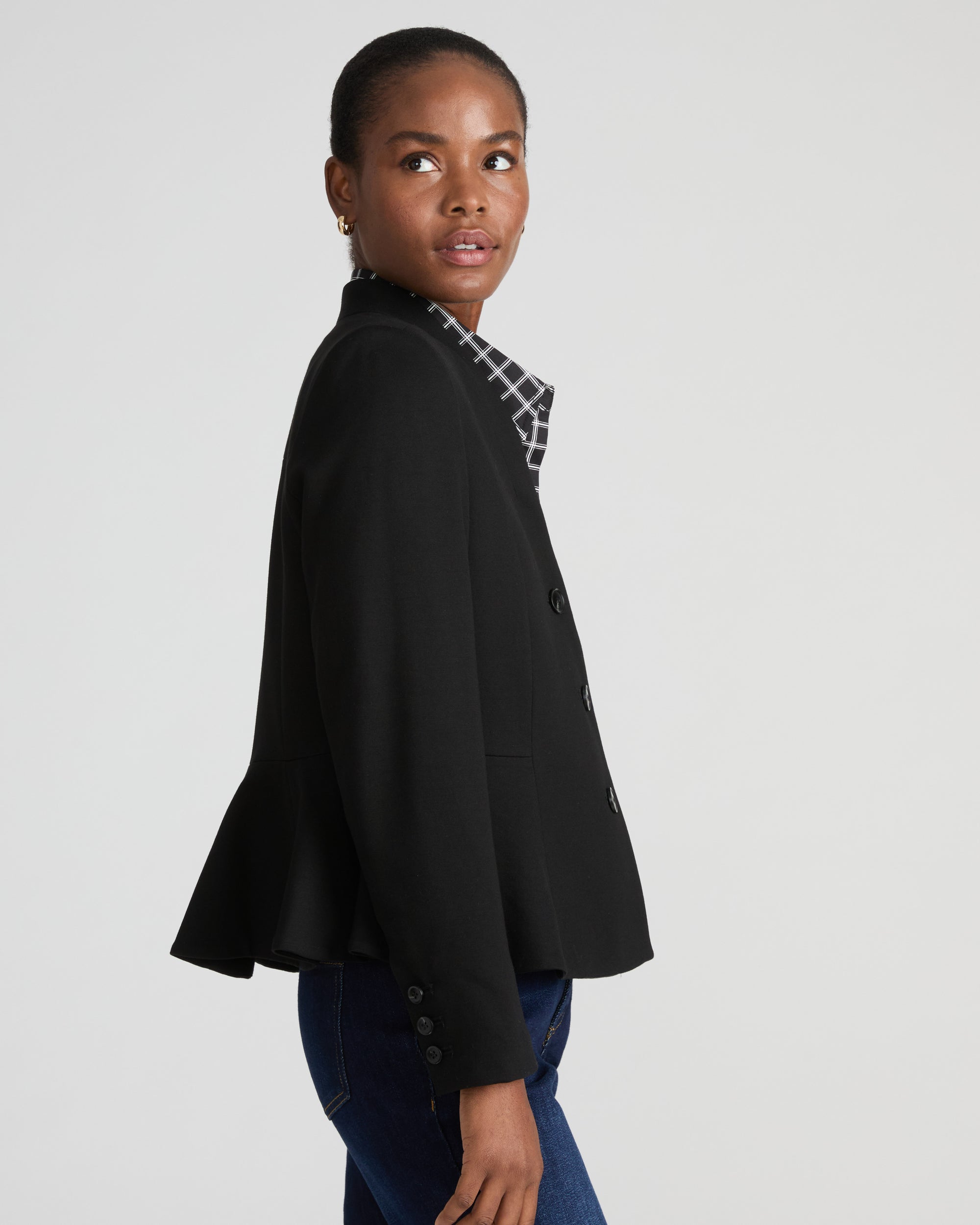 Kenton Peplum Ponte Blazer - Black | Plus Size & Straight Size Women's Fashion | Universal Standard