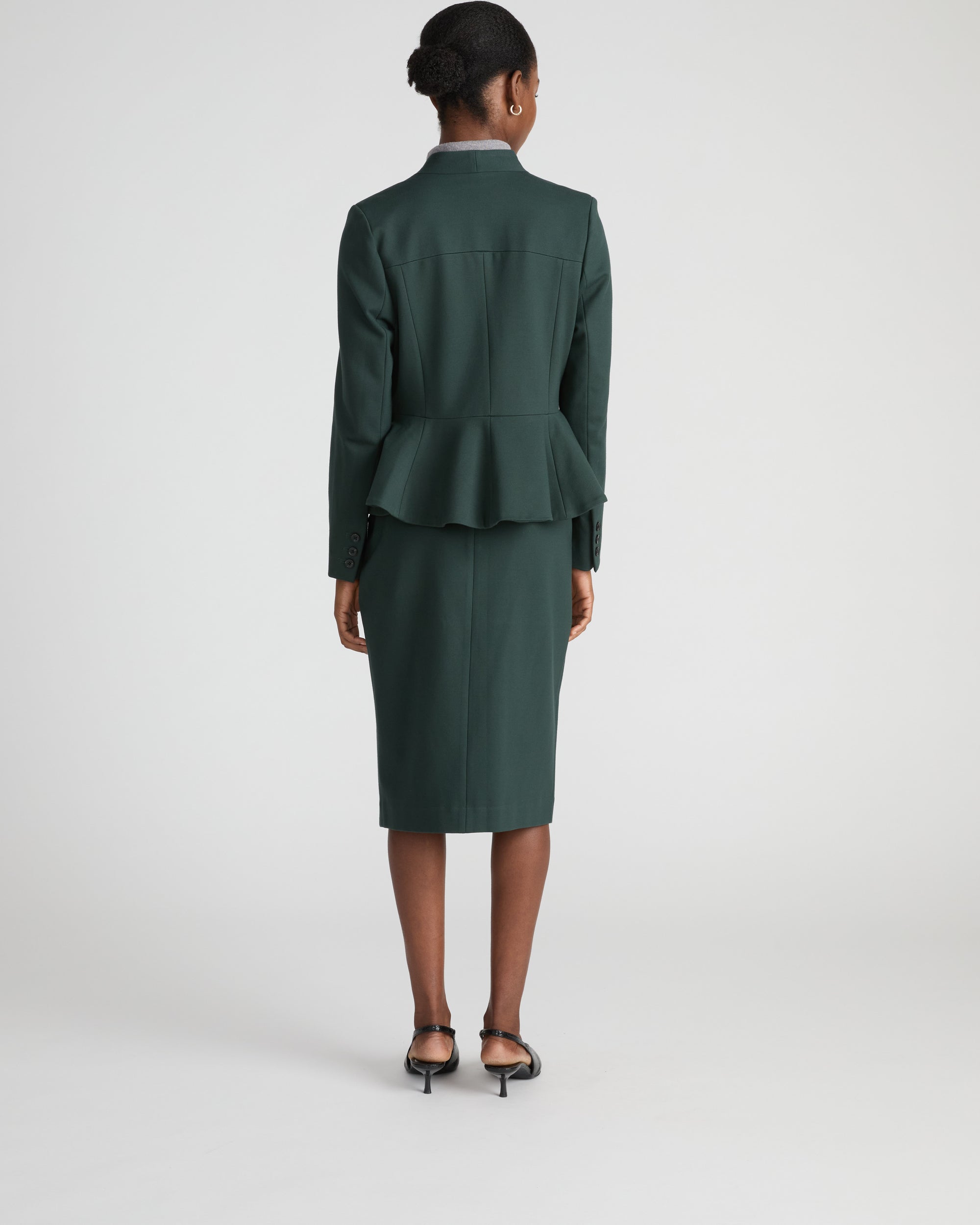 Kenton Peplum Ponte Blazer - Green Gemstone | Plus Size & Straight Size Women's Fashion | Universal Standard