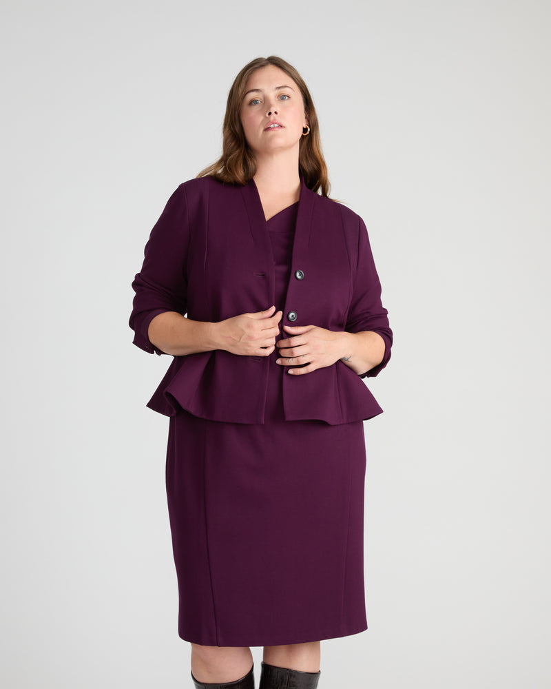 Kenton Peplum Ponte Blazer - Gamay | Plus Size & Straight Size Women's Fashion | Universal Standard