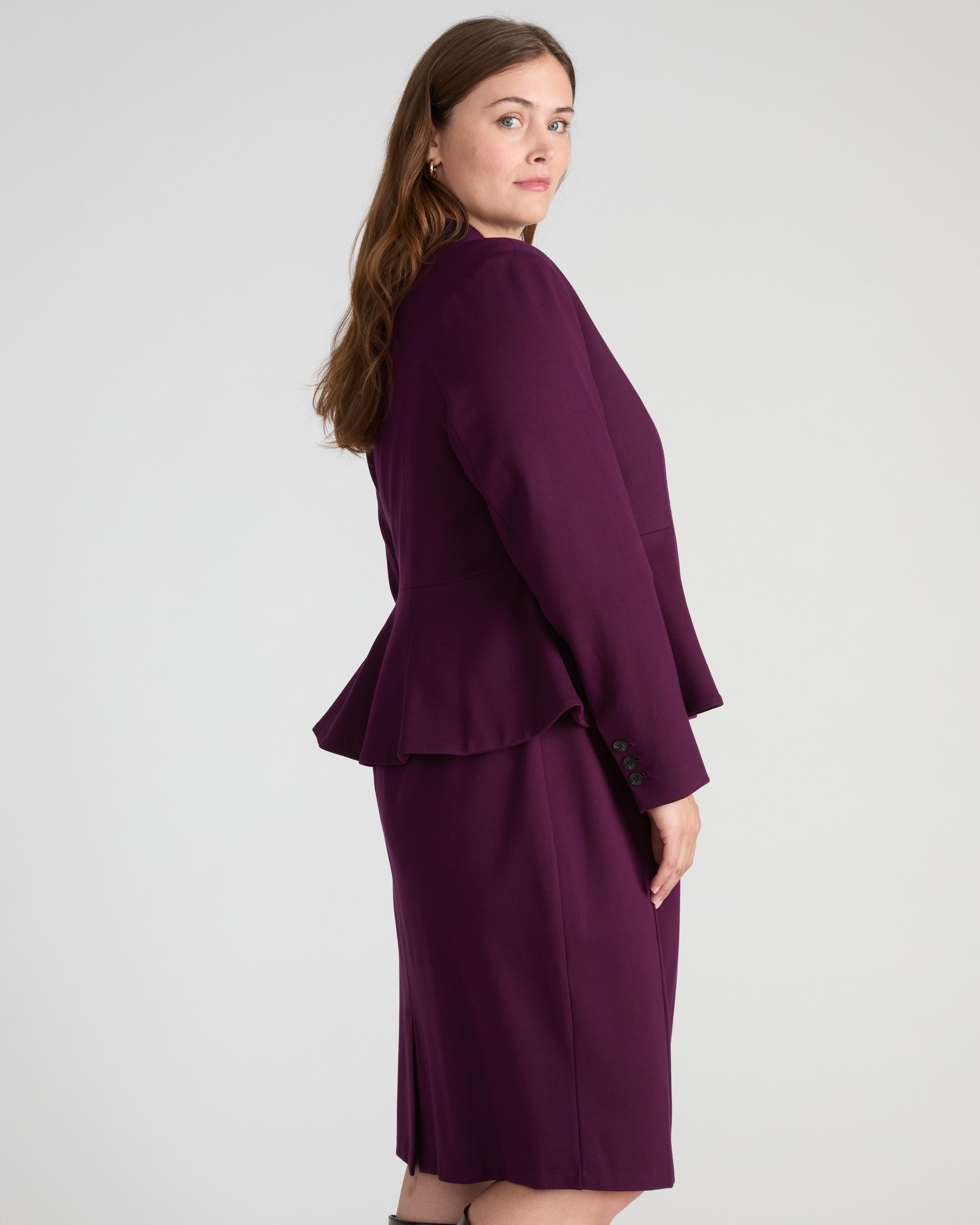 Kenton Peplum Ponte Blazer - Gamay | Plus Size & Straight Size Women's Fashion | Universal Standard