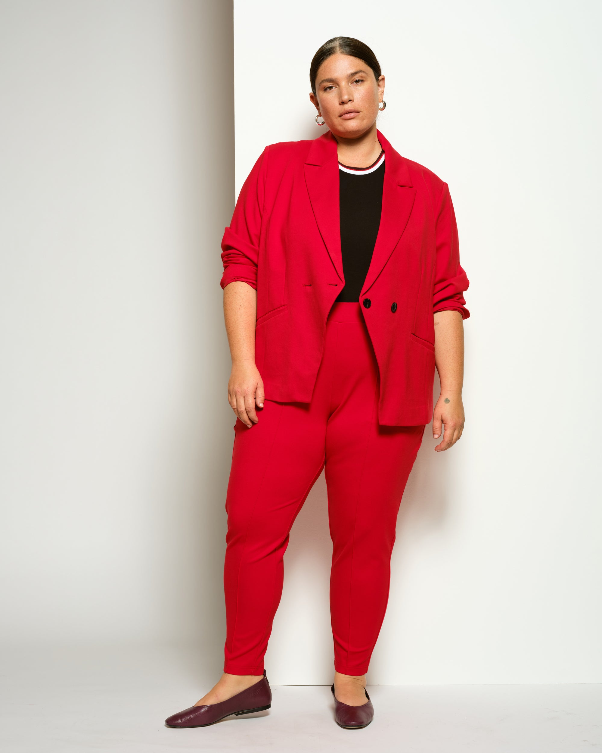 Minimalist Moro Pintuck Pocket Ponte Pants - Vermilion Red | Plus Size & Straight Size Women's Fashion | Universal Standard