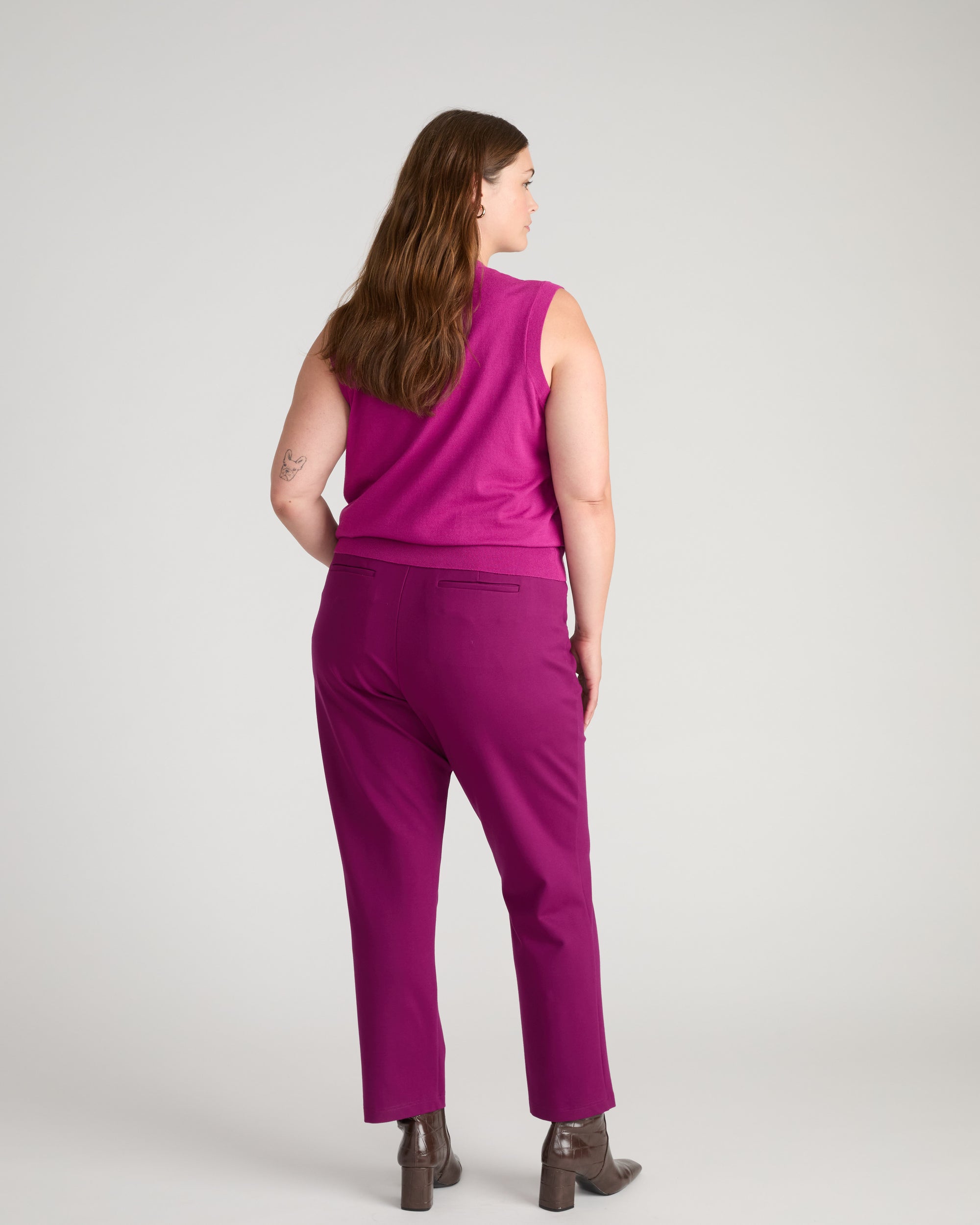 Long Cigarette Ponte Pants - Plum Caspia | Plus Size & Straight Size Women's Fashion | Universal Standard