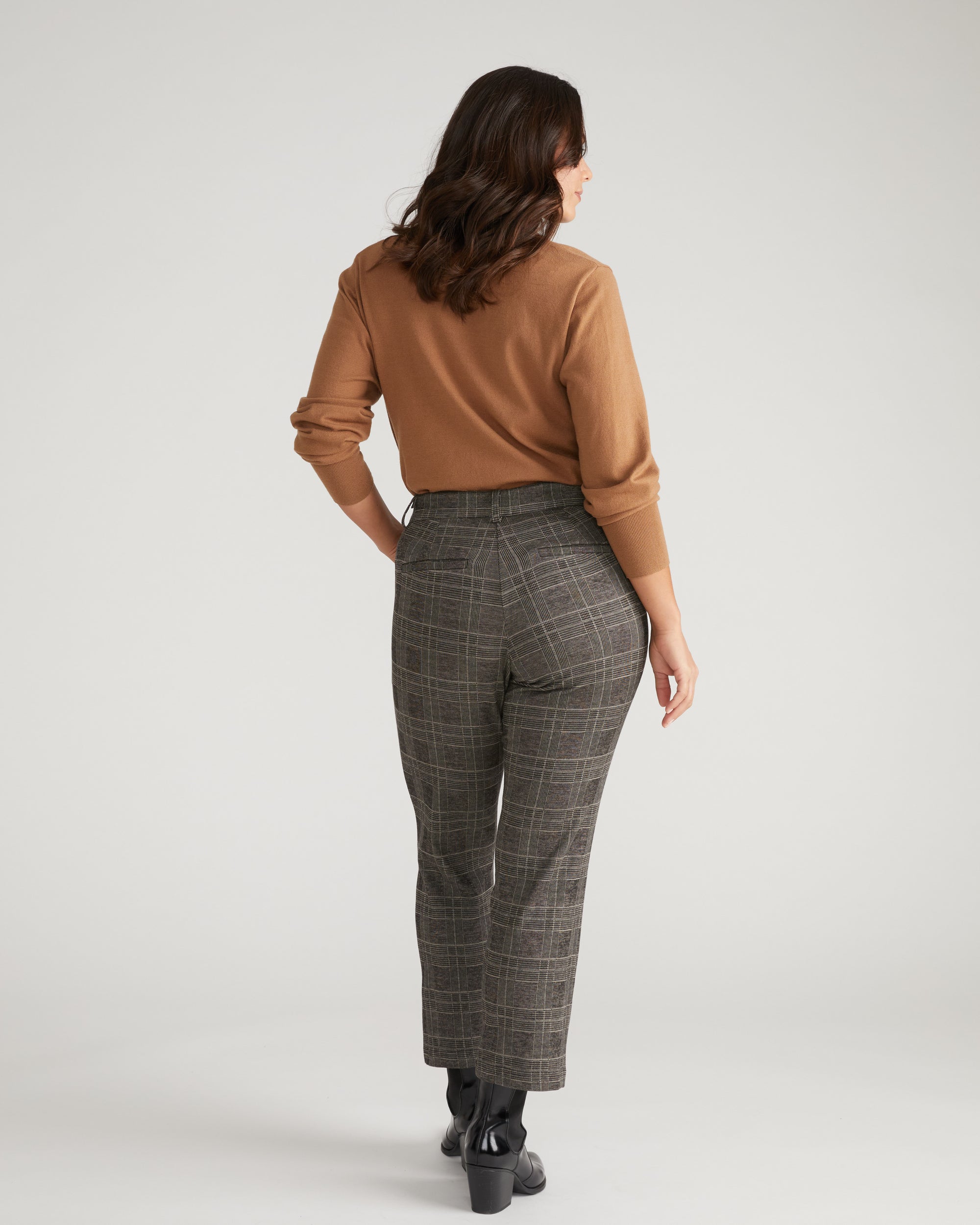Cigarette Ponte Pants - British Plaid
