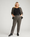 Long Cigarette Ponte Pants - British Plaid