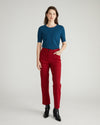 Long Cigarette Ponte Pants - Garnet