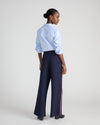 Stephanie Wide Leg Stripe Ponte Pants 30 Inch - Navy with Retro Red Stripe | Plus Size & Straight Size Women's Fashion | Universal Standard