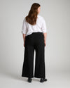 Stephanie Wide Leg Stripe Ponte Pants 30 Inch - Black with Retro Green Stripe | Plus Size & Straight Size Women's Fashion | Universal Standard