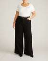 Woman wearing Carrie High Rise Wide Leg Jeans - Jet Black from Universal Standard