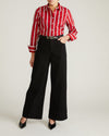 Woman wearing Carrie High Rise Wide Leg Jeans - Jet Black from Universal Standard