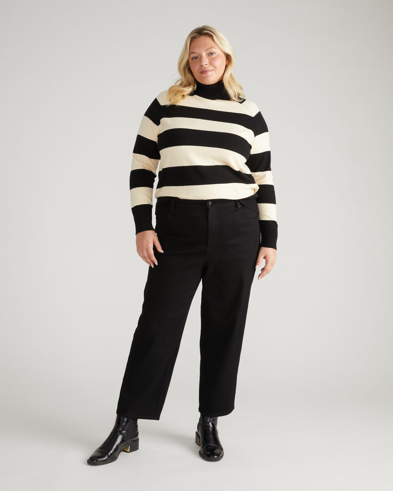 Donna High Rise Curve Straight Leg Jeans 27 Inch - Jet Black