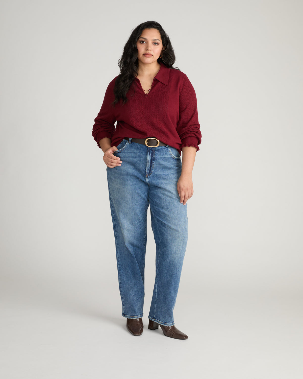 Donna High Rise Curve Straight Leg Jeans 32 Inch - Calabasas Blue