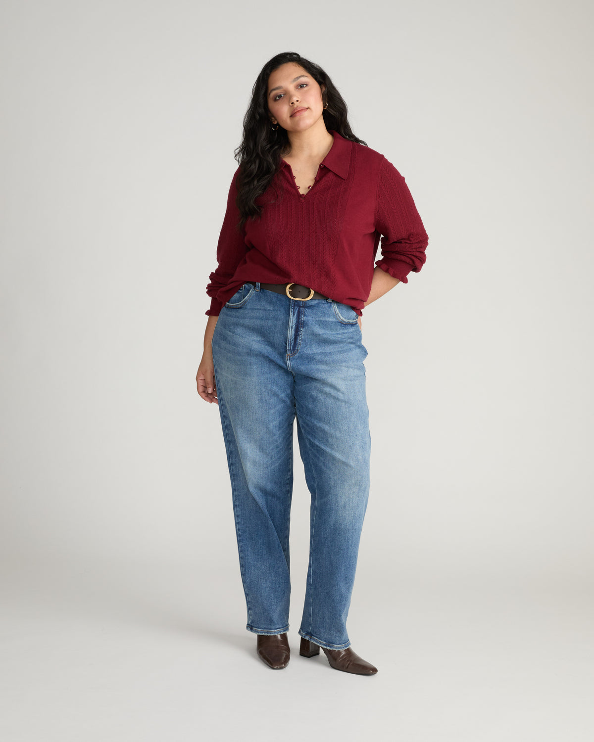 Donna High Rise Curve Straight Leg Jeans 32 Inch - Calabasas Blue