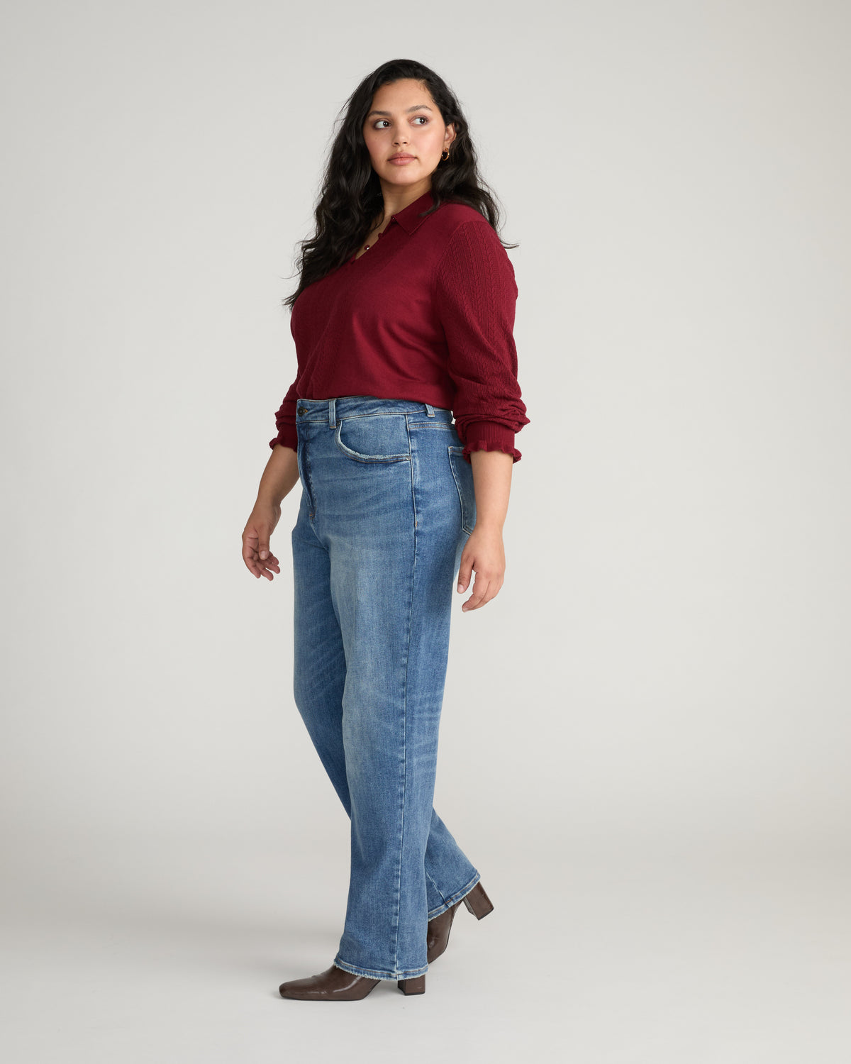Donna High Rise Curve Straight Leg Jeans 32 Inch - Calabasas Blue
