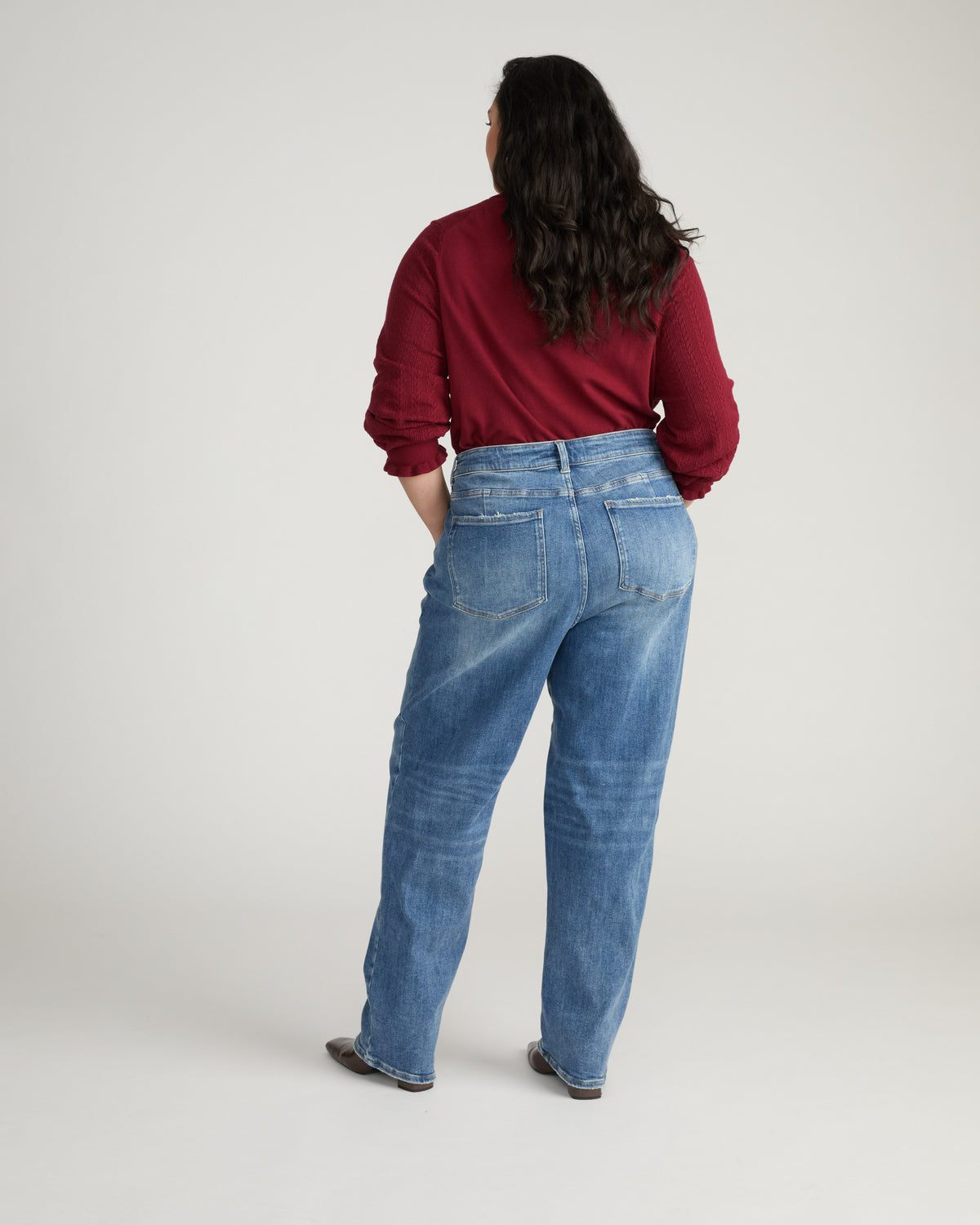 Donna High Rise Curve Straight Leg Jeans 32 Inch - Calabasas Blue