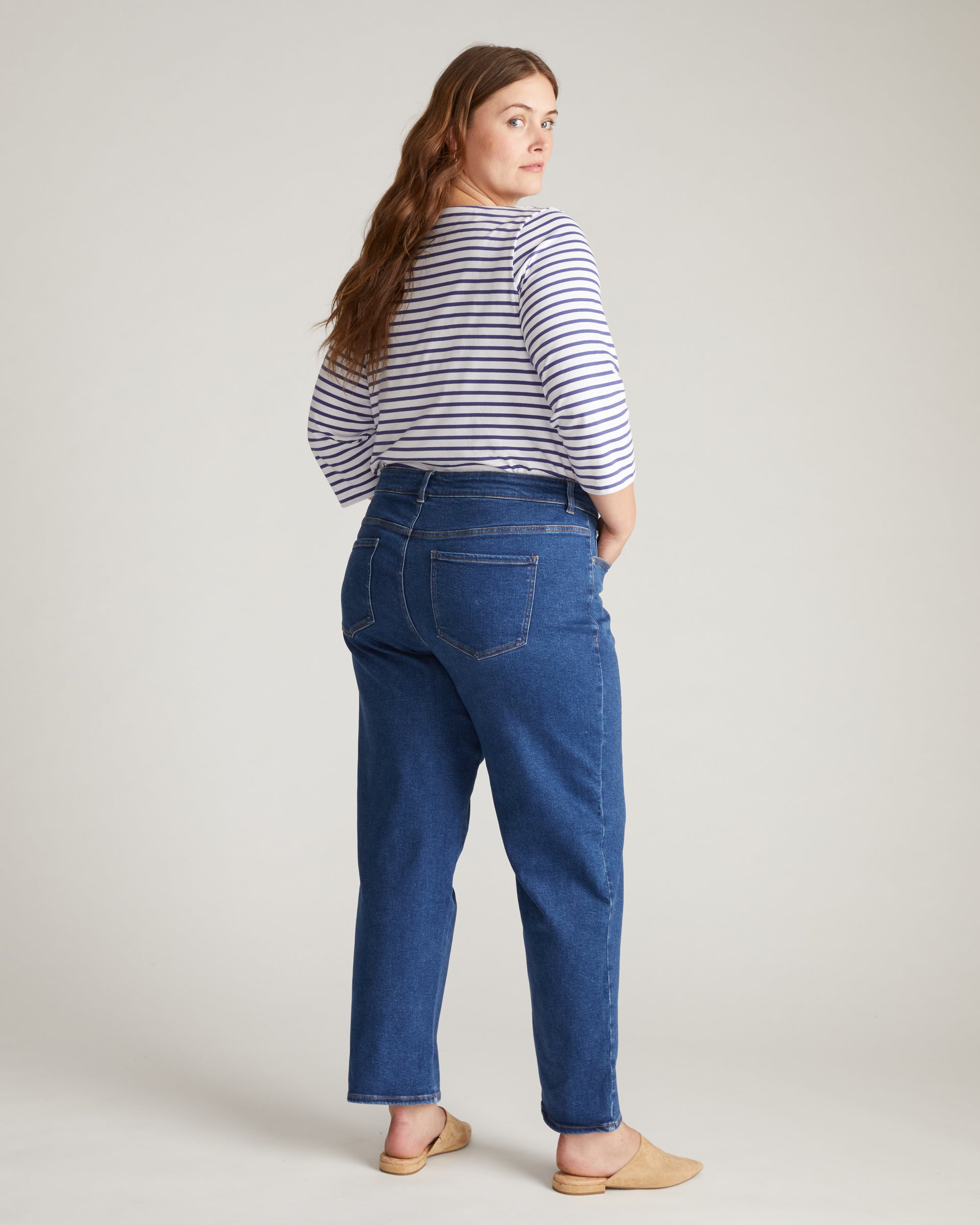 Etta High Rise Straight Leg Jeans 31 Inch - Aged Indigo