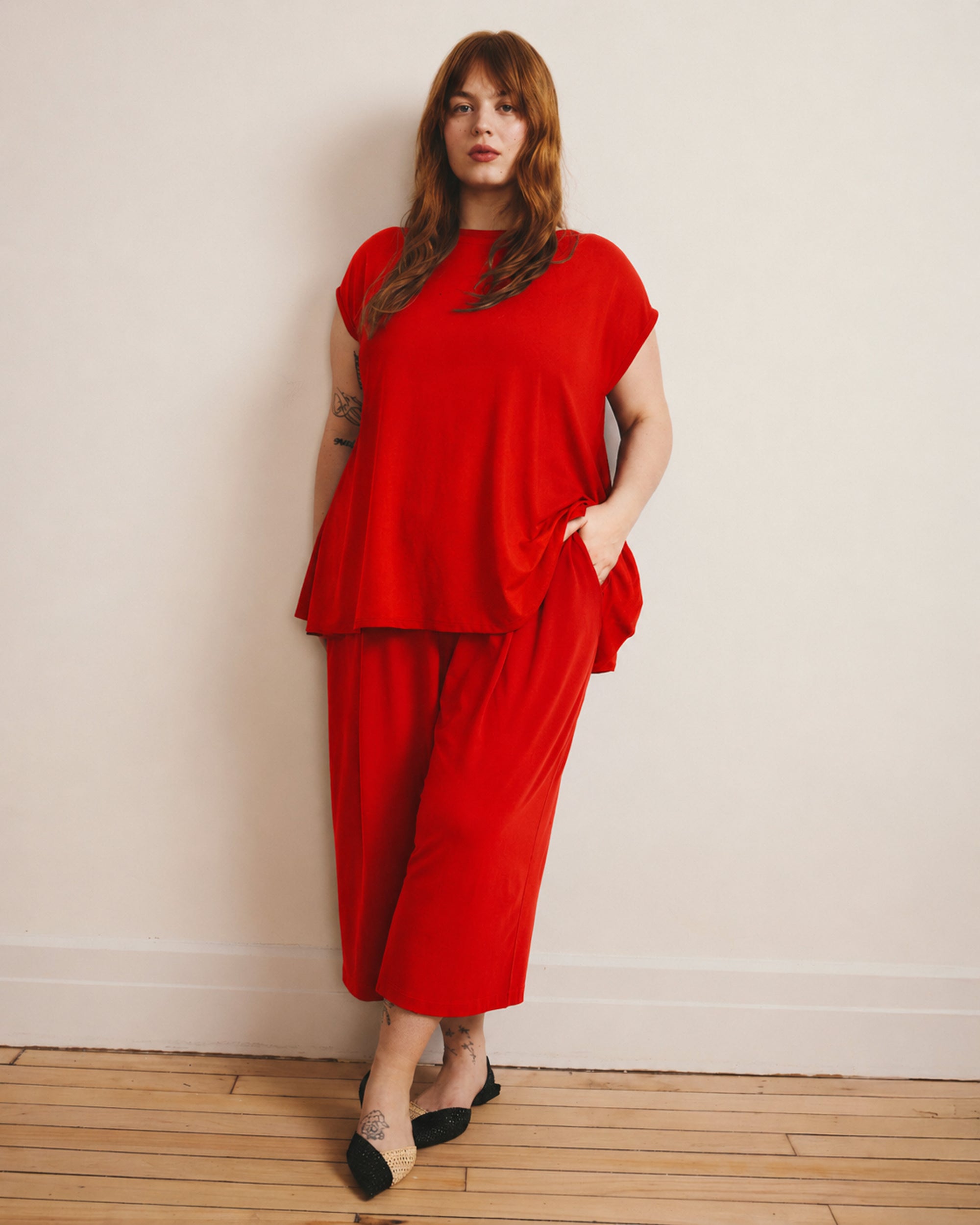 Lotti Jersey Culottes - Shoreline Sunset | Plus Size & Straight Size Women's Fashion | Universal Standard
