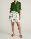 Juniper Linen Blend Easy Pull-On Shorts - Green Paint Print | Plus Size & Straight Size Women's Fashion | Universal Standard