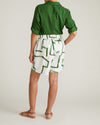 Juniper Linen Blend Easy Pull-On Shorts - Green Paint Print | Plus Size & Straight Size Women's Fashion | Universal Standard