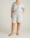 Juniper Linen Blend Easy Pull-On Shorts - Beach Stripe | Plus Size & Straight Size Women's Fashion | Universal Standard