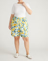 Juniper Linen Blend Easy Pull-On Shorts - Limoncello Print | Plus Size & Straight Size Women's Fashion | Universal Standard