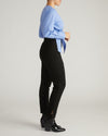 Woman wearing Skinny Pintuck Ponte Pants 28 Inch - Black from Universal Standard