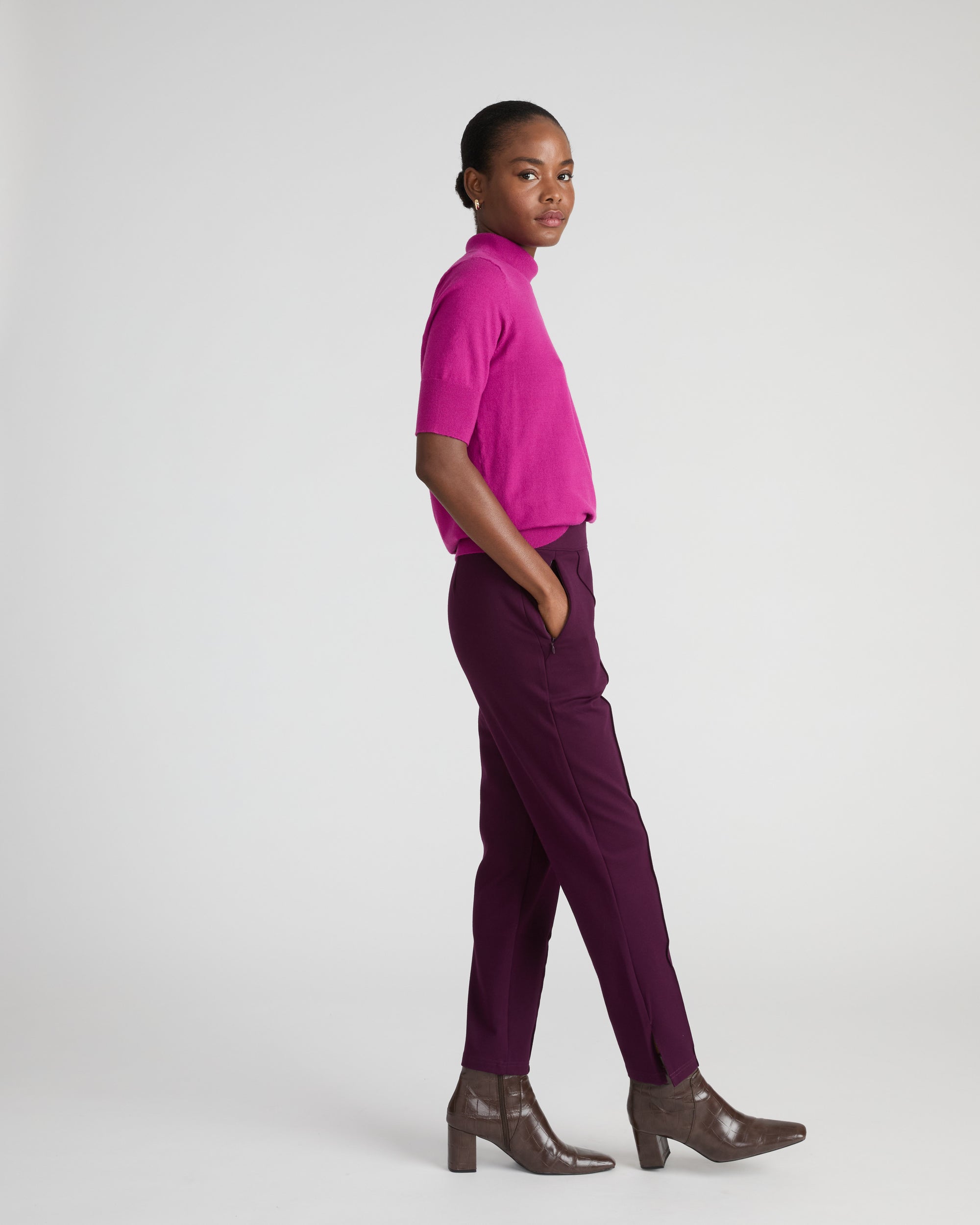 Skinny Pintuck Ponte Pants 28 Inch - Gamay | Plus Size & Straight Size Women's Fashion | Universal Standard