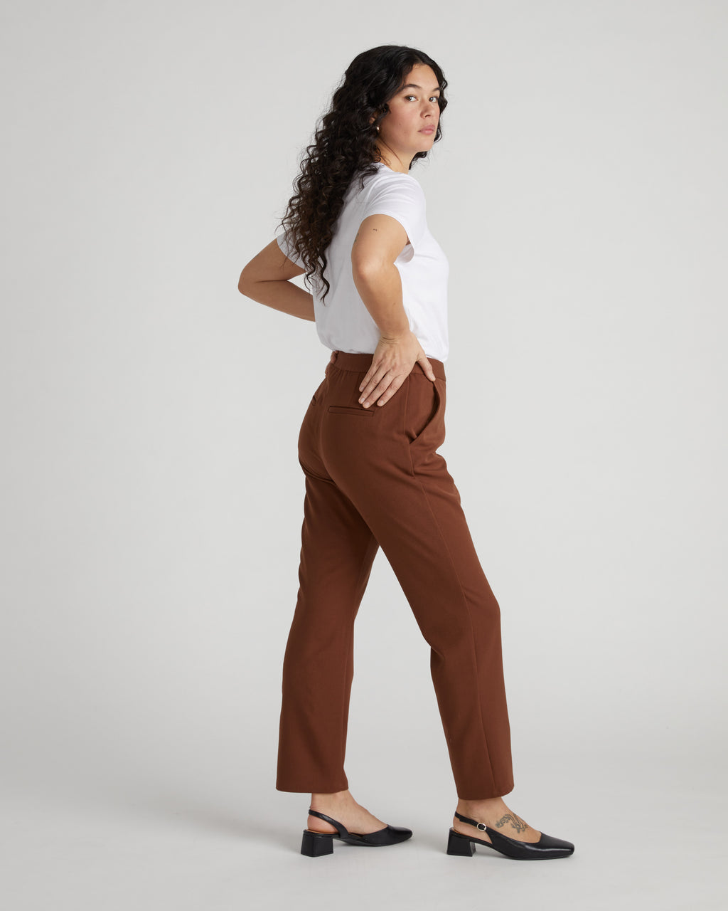american giant cigarette pant Women's Kick Flare Pant, Super Black (Size: 0) Soft yet structured Cigarette Pant - Black 