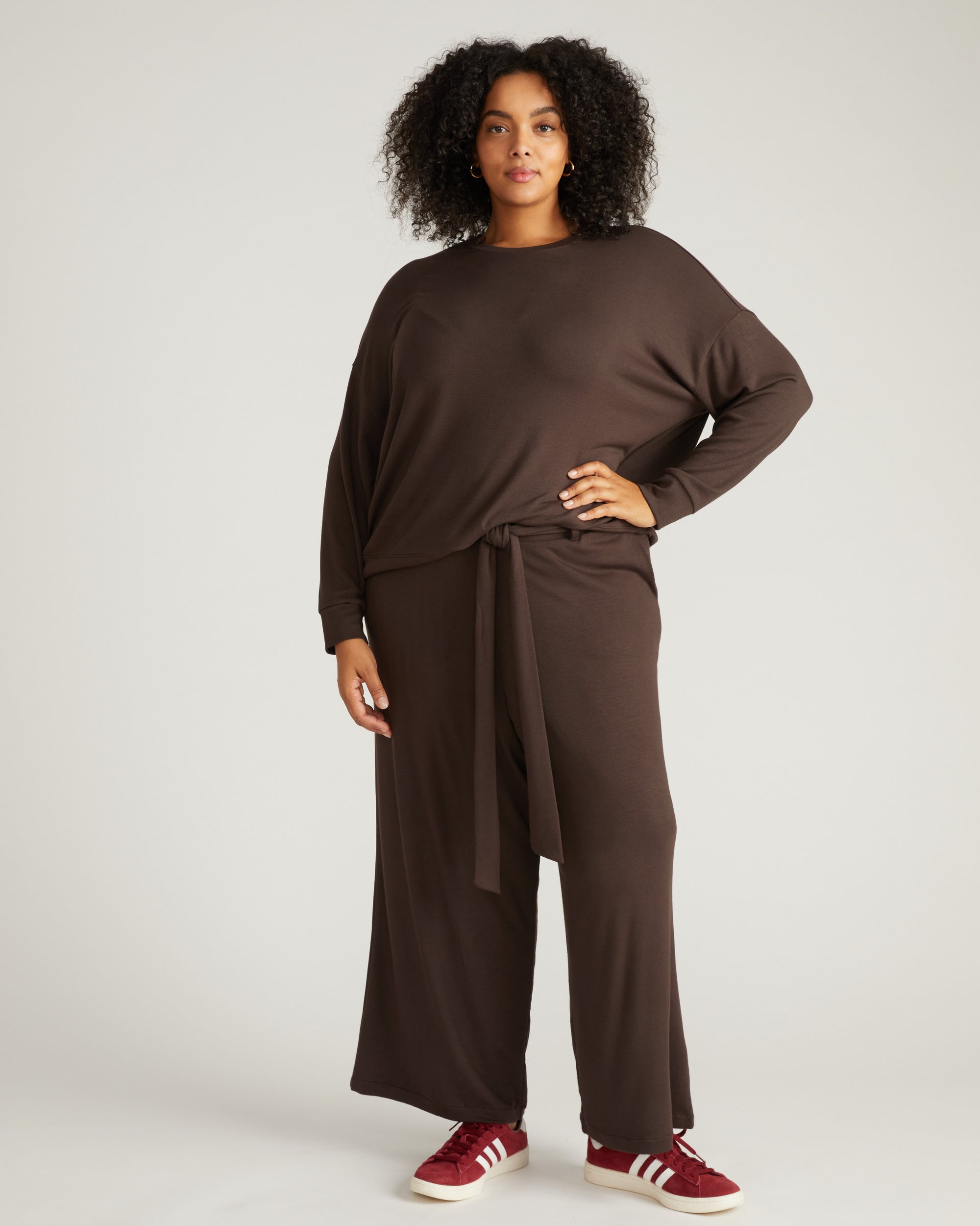 TravelKnit Wide Leg Pants - Espresso