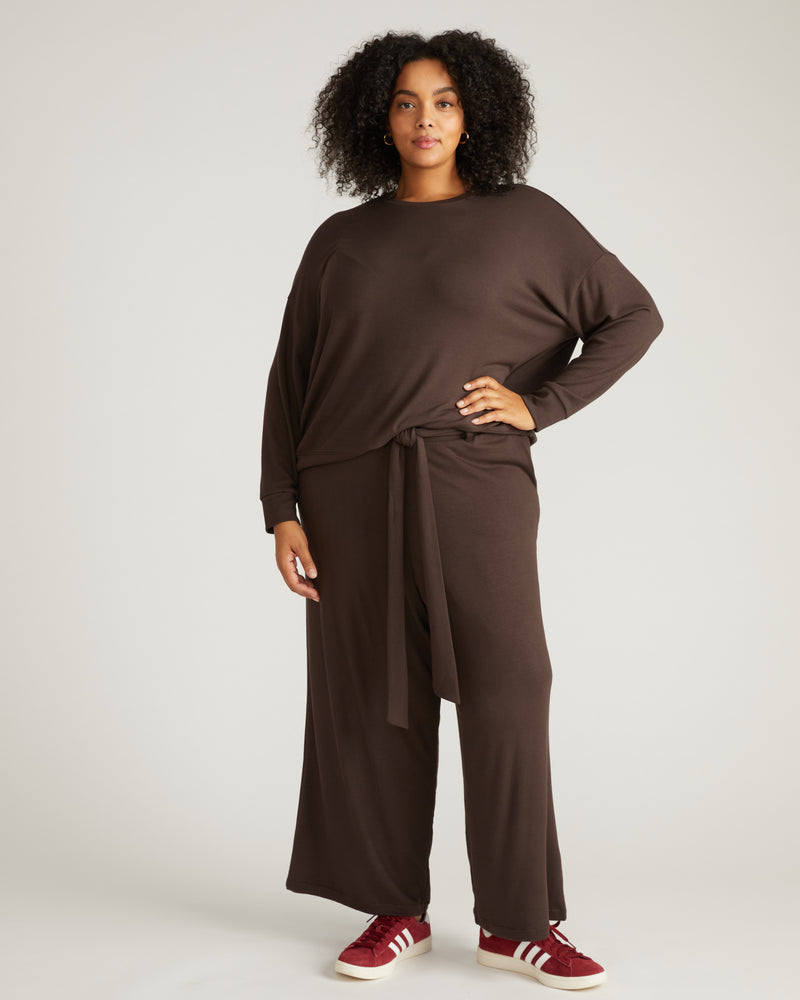 TravelKnit Wide Leg Pants - Espresso