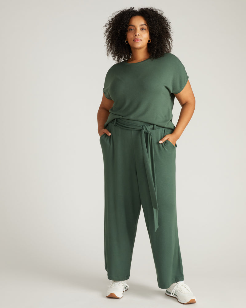 TravelKnit Wide Leg Pants - Conifer