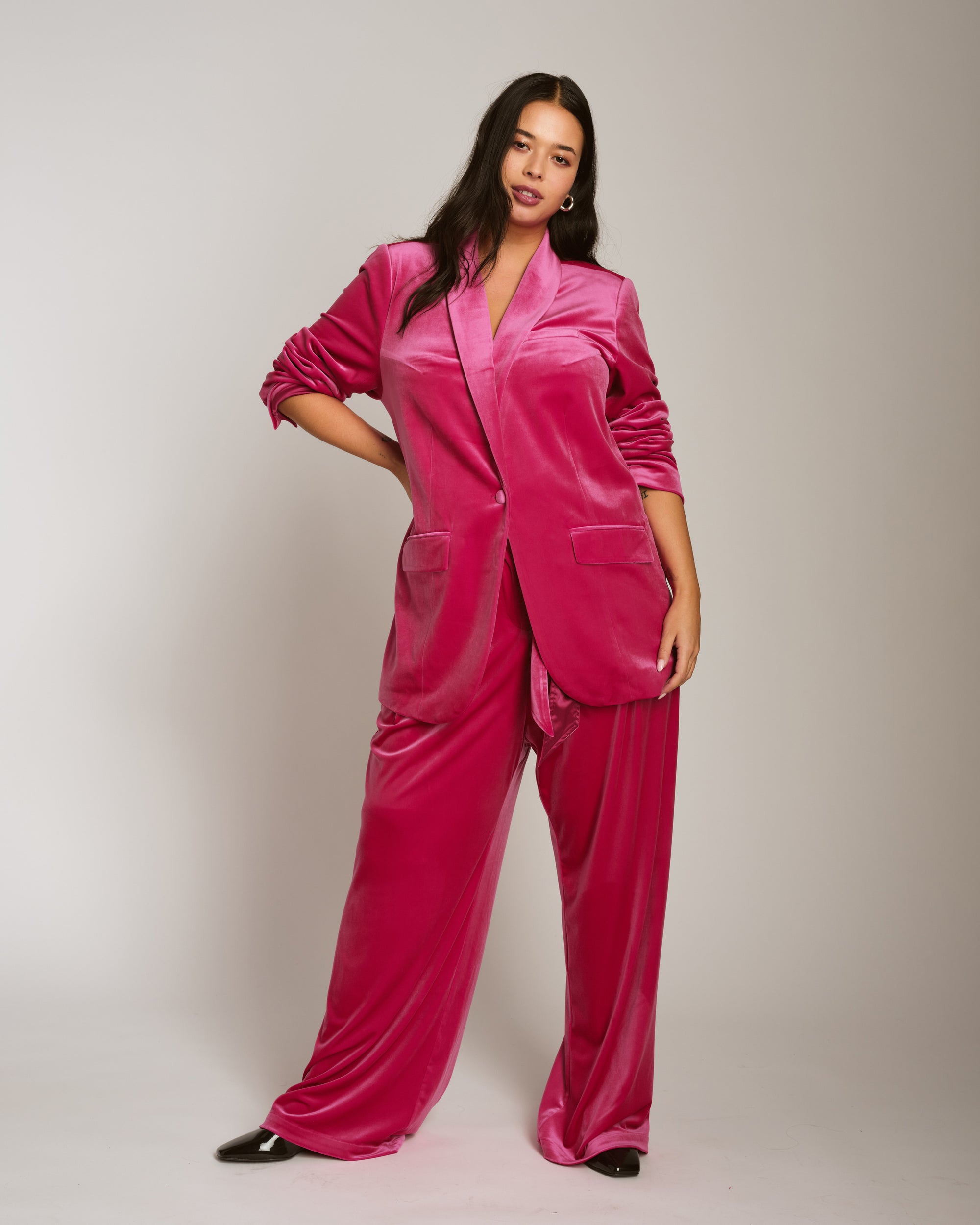 Luxe Belted Velvet Pant - Cerise | Plus Size & Straight Size Women's Fashion | Universal Standard