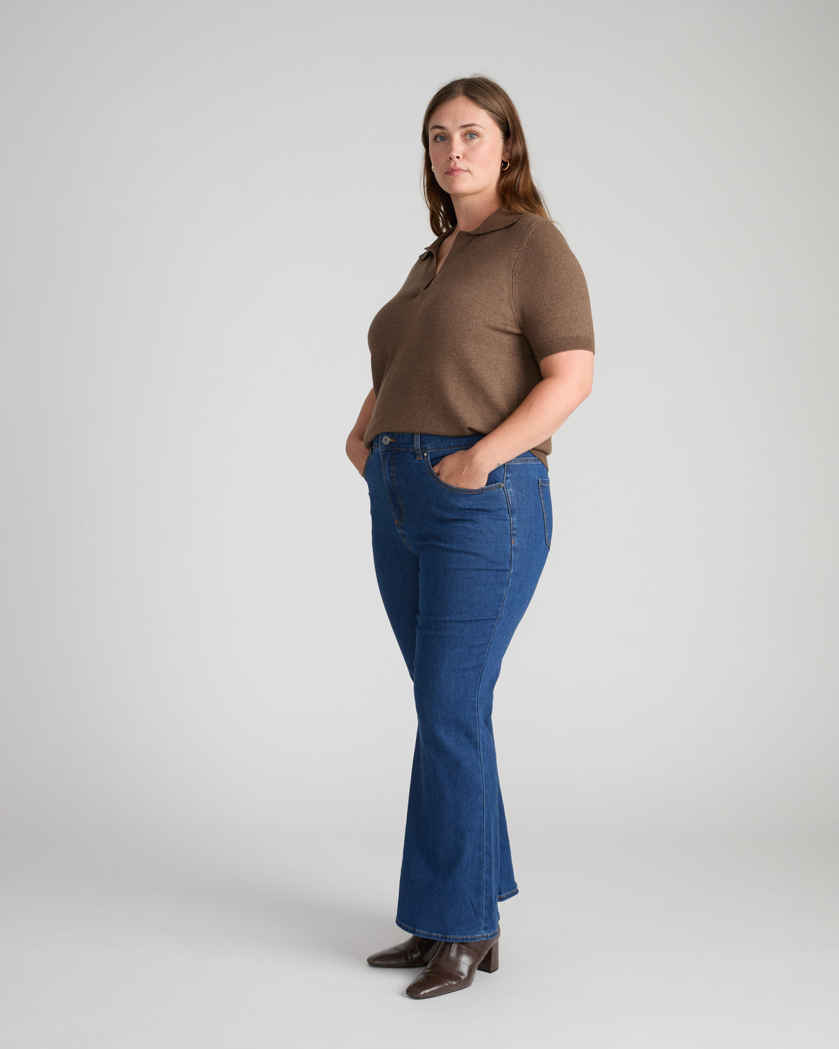 Farrah High Rise Flared Jeans - Pure Blue | Plus Size & Straight Size Women's Fashion | Universal Standard