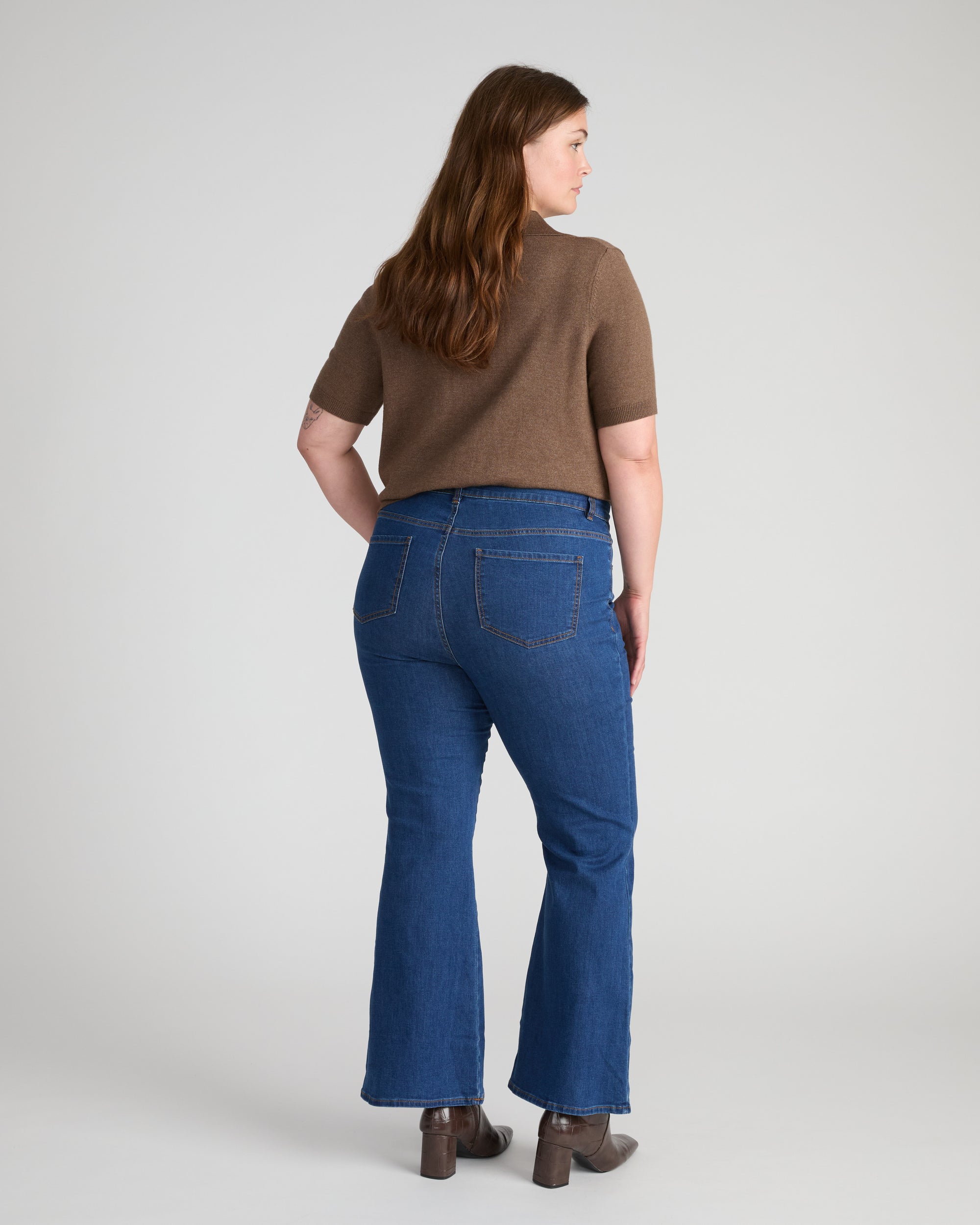 Farrah High Rise Flared Jeans - Pure Blue | Plus Size & Straight Size Women's Fashion | Universal Standard