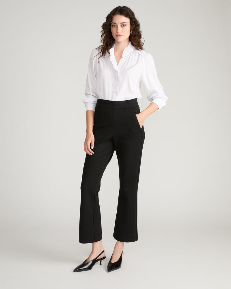 Pull On Bootcut Ponte Pants - Black