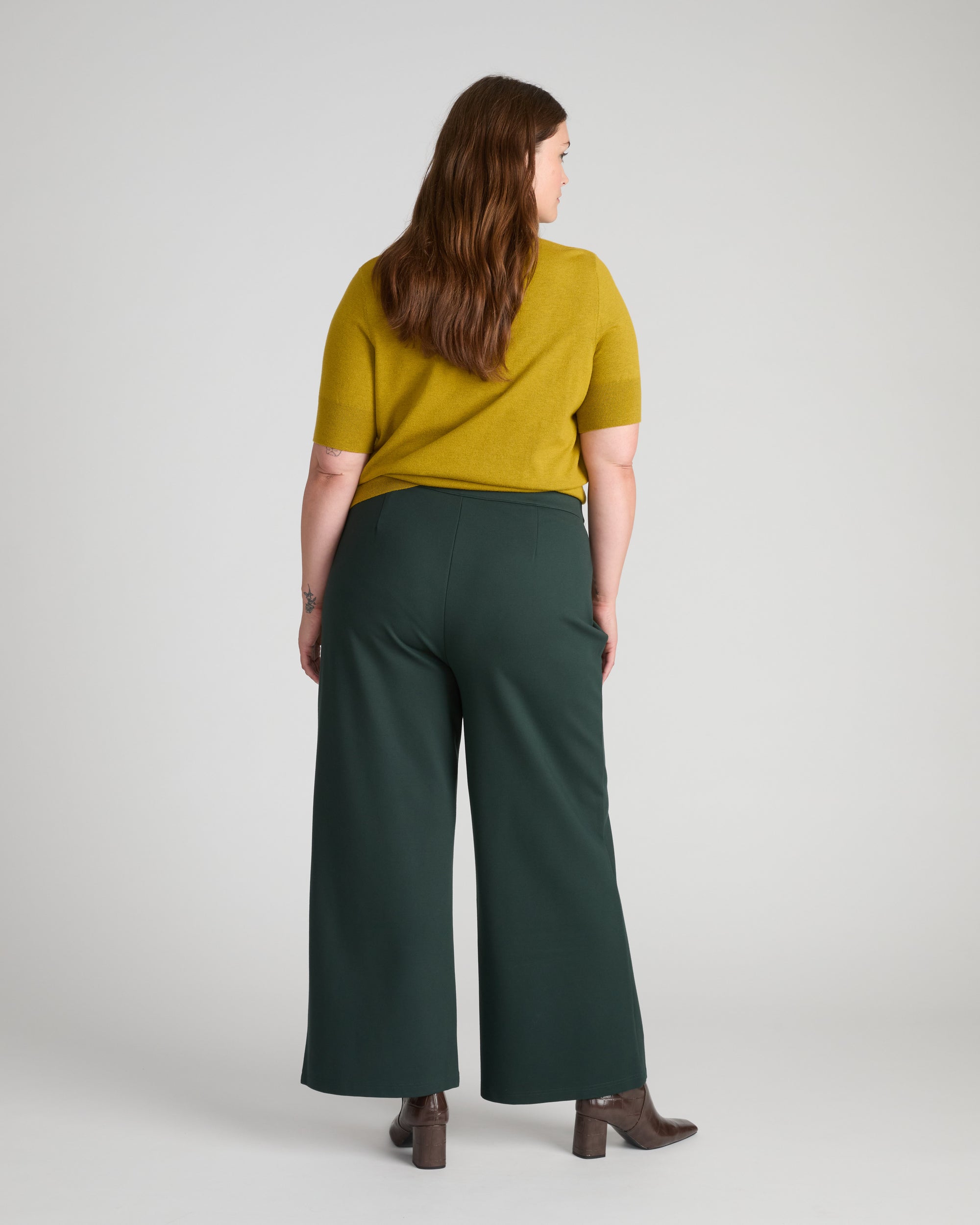 Stephanie Wide Leg Ponte Pants - Green Gemstone | Plus Size & Straight Size Women's Fashion | Universal Standard