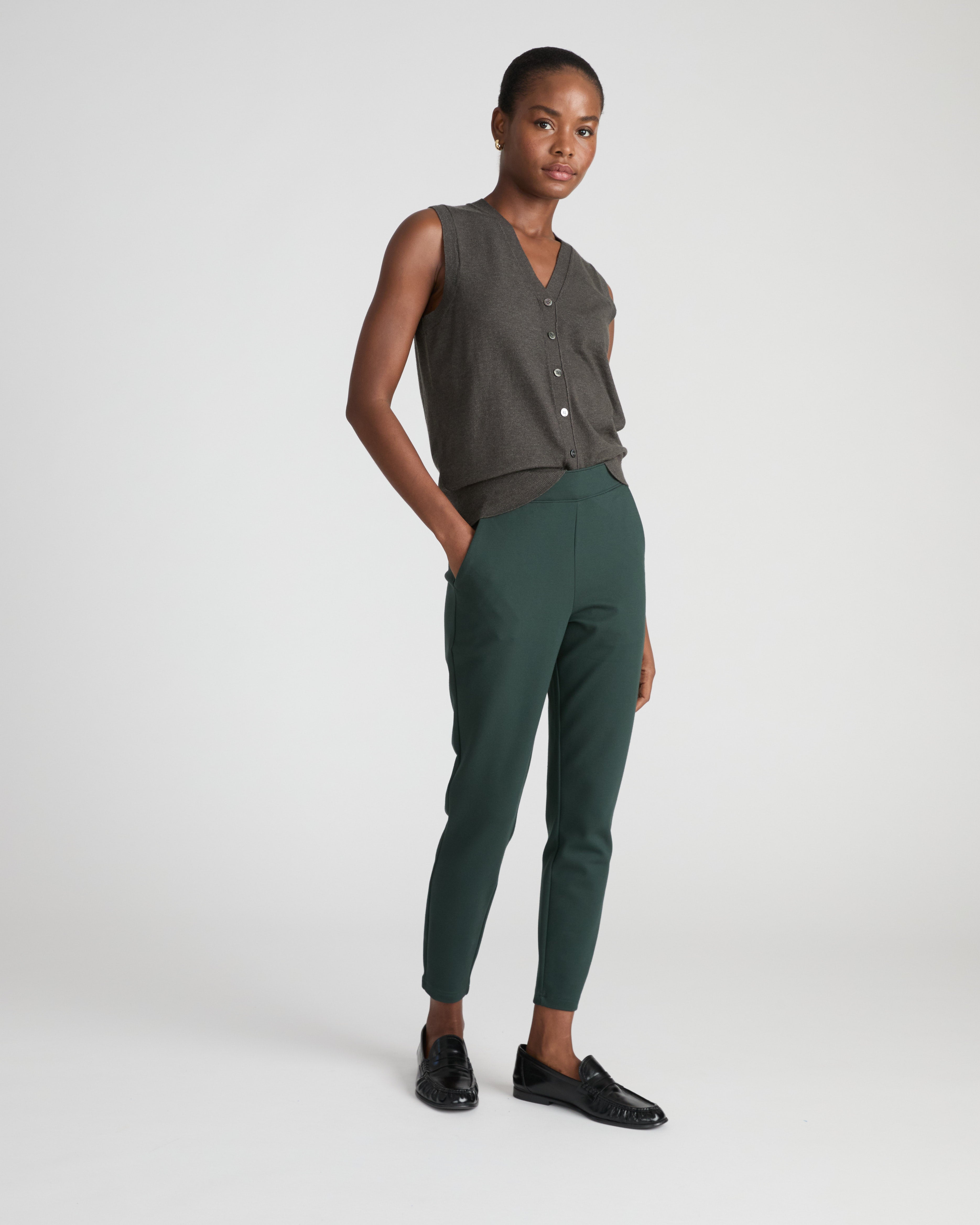 Minimalist Moro Pocket Signature Ponte Pants - Green Gemstone | Plus Size & Straight Size Women's Fashion | Universal Standard