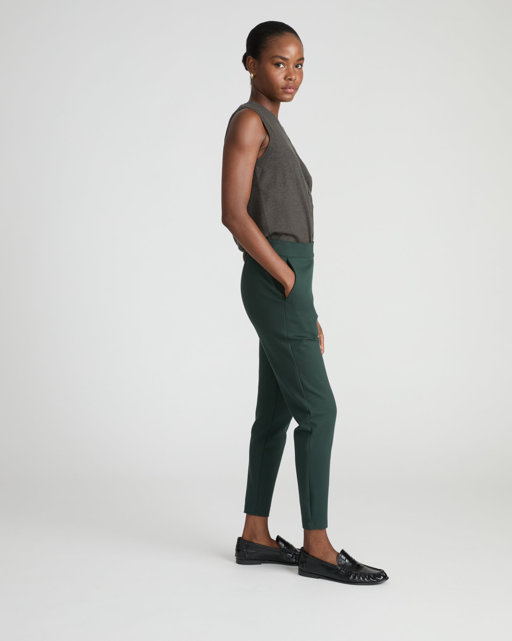 Minimalist Moro Pocket Signature Ponte Pants - Green Gemstone | Plus Size & Straight Size Women's Fashion | Universal Standard