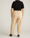 Woman wearing Lou Barrel Leg Linen Pants - Danish Coffee from Universal Standard