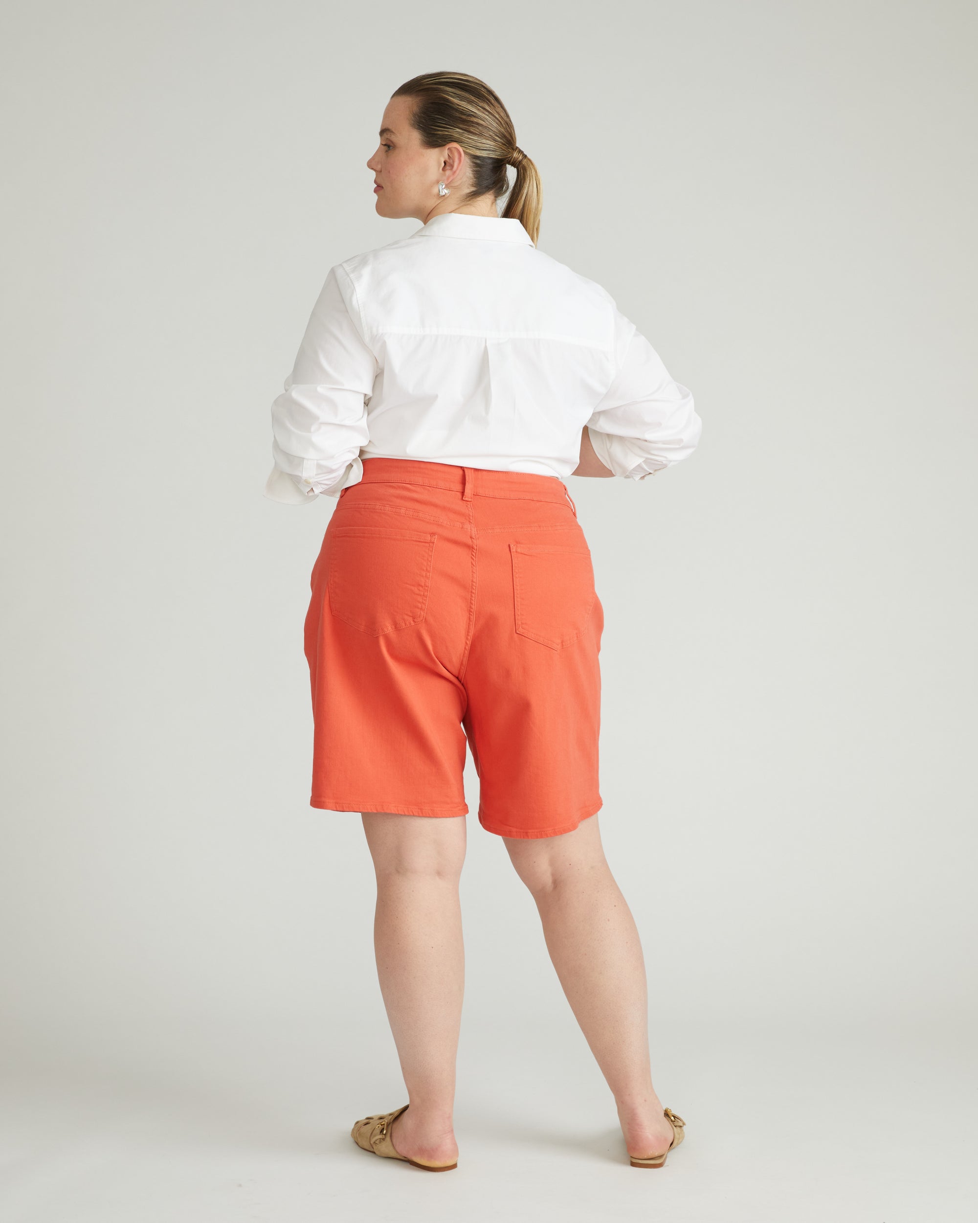 Lou Loose Fit Denim Shorts - Coral Reef