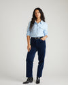 Cassidy High Rise Straight Corduroy Pants - Pageant Blue